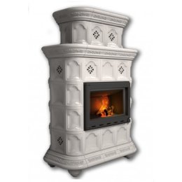 Каминная облицовка КимрПечь Истра центральная двухъярусная Белый